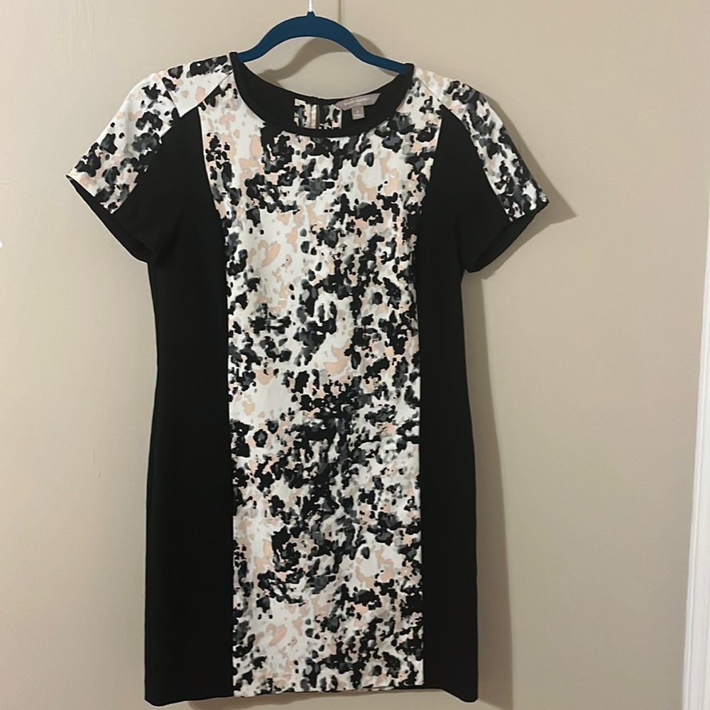Banana Republic Factory Shift Dress black white grey and pink 🖤💕🌚